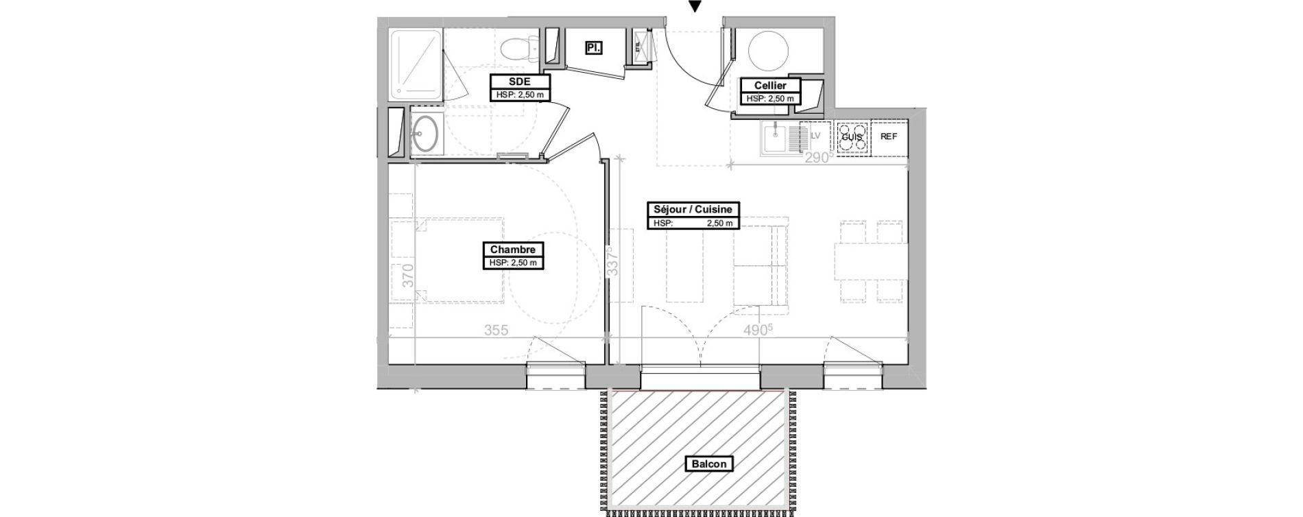 Appartement T2 de 42,88 m2 &agrave; La Tremblade Centre