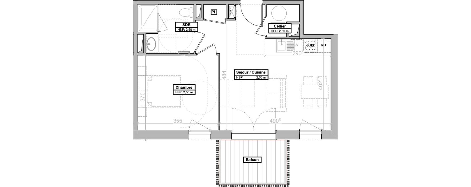 Appartement T2 de 42,87 m2 &agrave; La Tremblade Centre