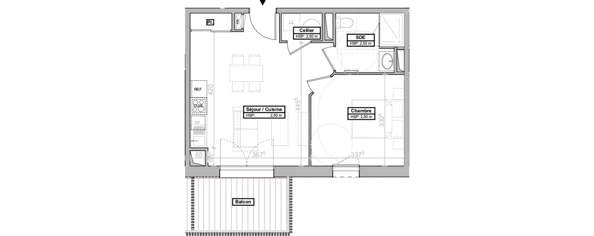 Appartement T2 de 40,71 m2 &agrave; La Tremblade Centre