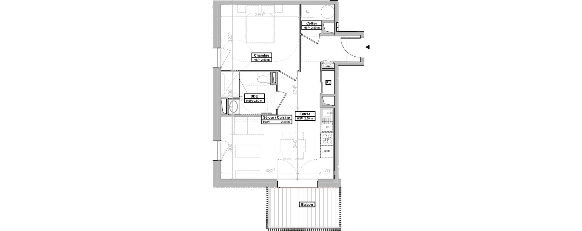 Appartement T2 de 45,84 m2 &agrave; La Tremblade Centre