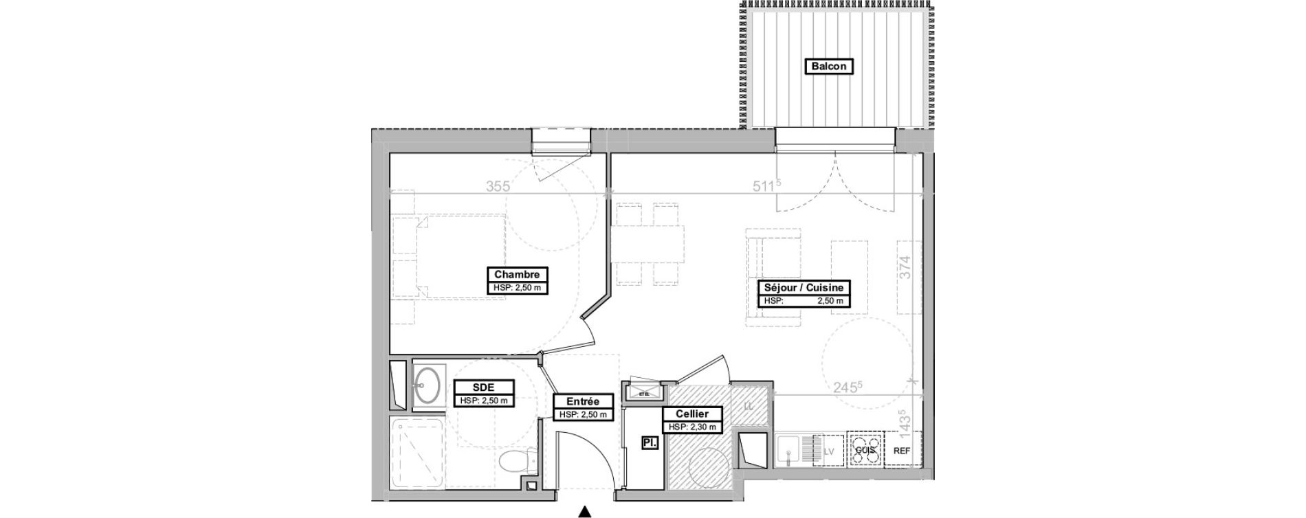 Appartement T2 de 45,09 m2 &agrave; La Tremblade Centre
