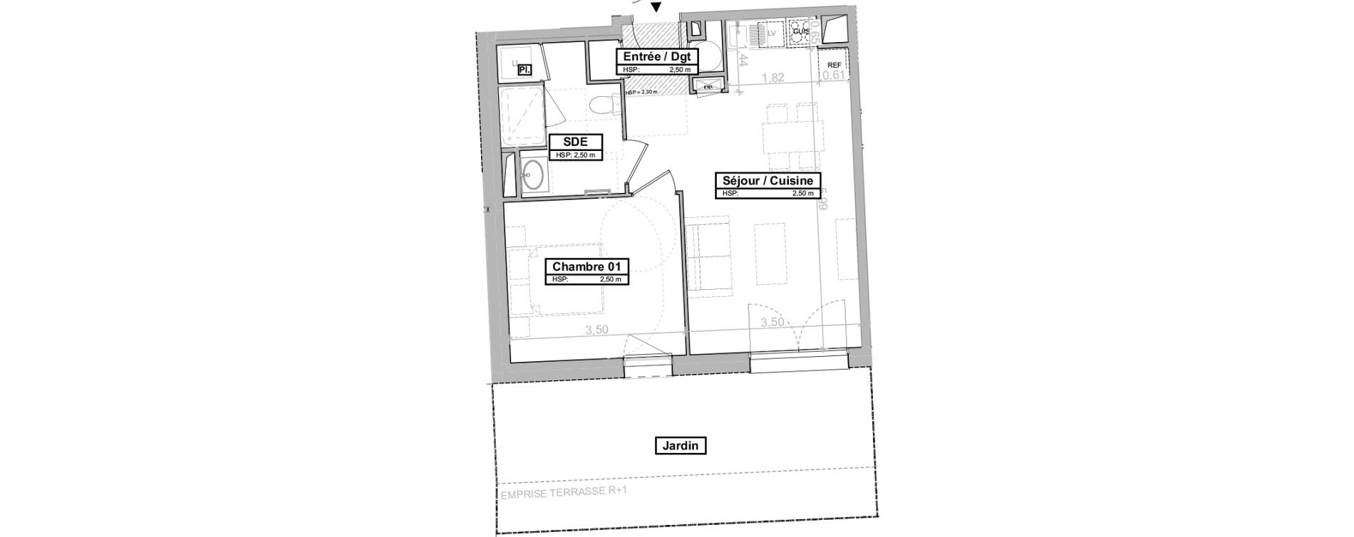 Appartement T2 de 43,81 m2 &agrave; La Tremblade Centre
