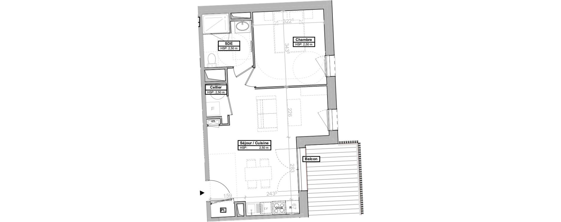 Appartement T2 de 43,48 m2 &agrave; La Tremblade Centre