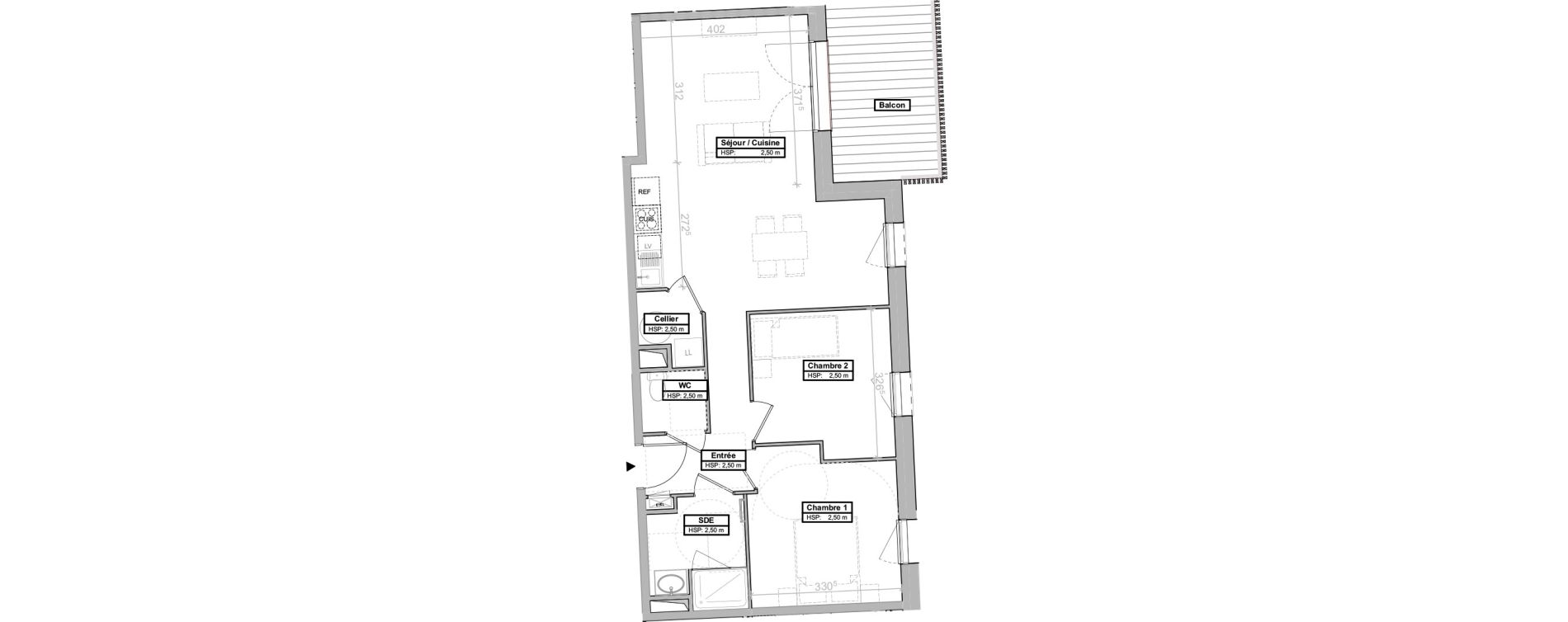 Appartement T3 de 61,72 m2 &agrave; La Tremblade Centre