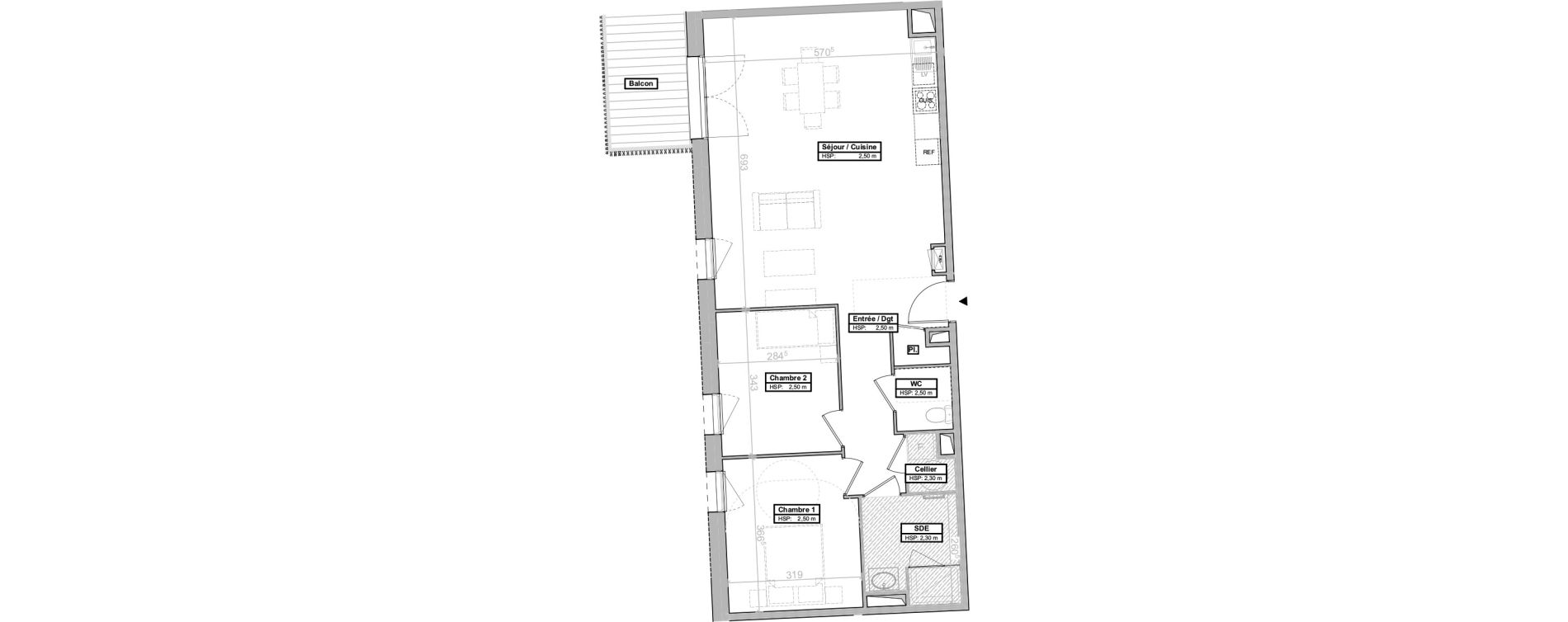 Appartement T3 de 75,07 m2 &agrave; La Tremblade Centre