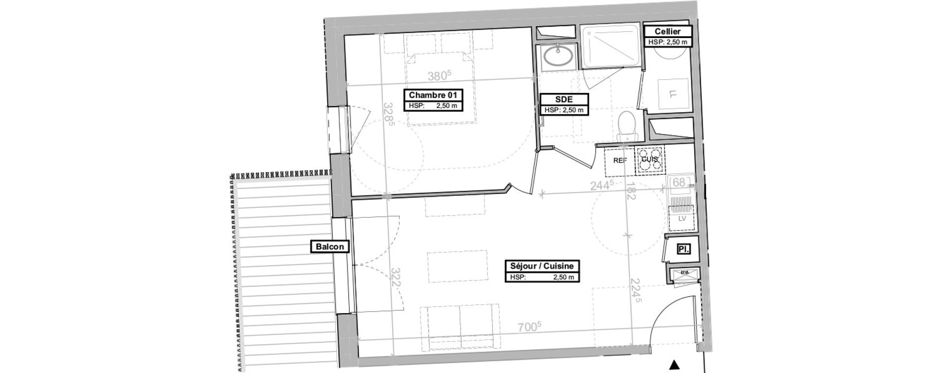 Appartement T2 de 44,52 m2 &agrave; La Tremblade Centre