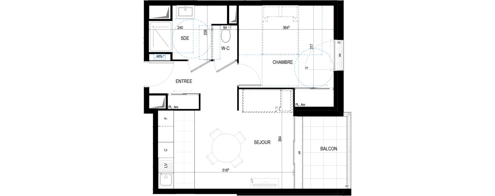 Appartement T2 de 42,03 m2 &agrave; La Tremblade Centre