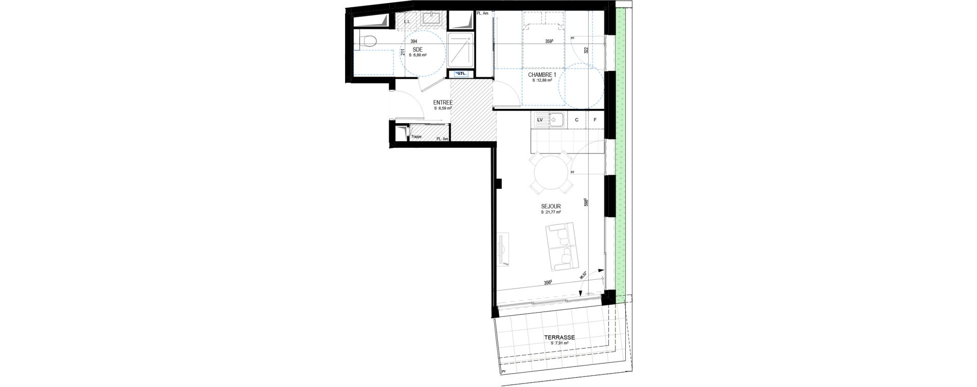 Appartement T2 de 48,12 m2 &agrave; La Tremblade Centre