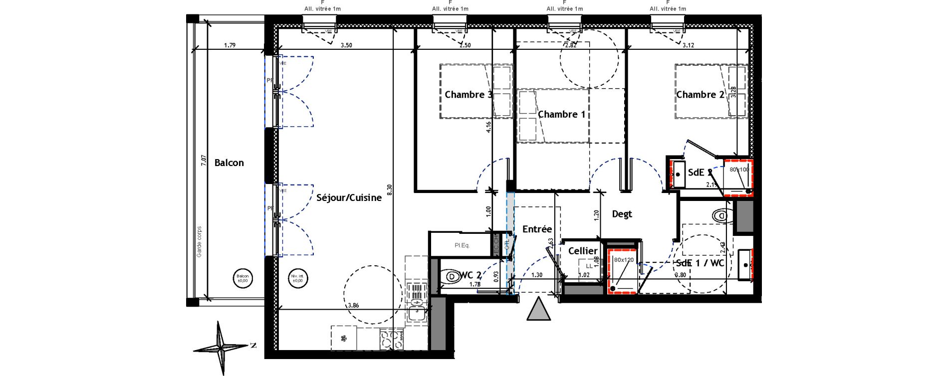 Appartement T4 de 85,43 m2 &agrave; Lagord Atlantech