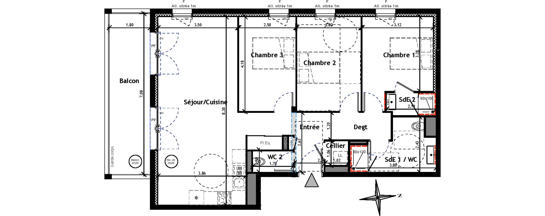 Appartement T4 de 85,44 m2 &agrave; Lagord Atlantech