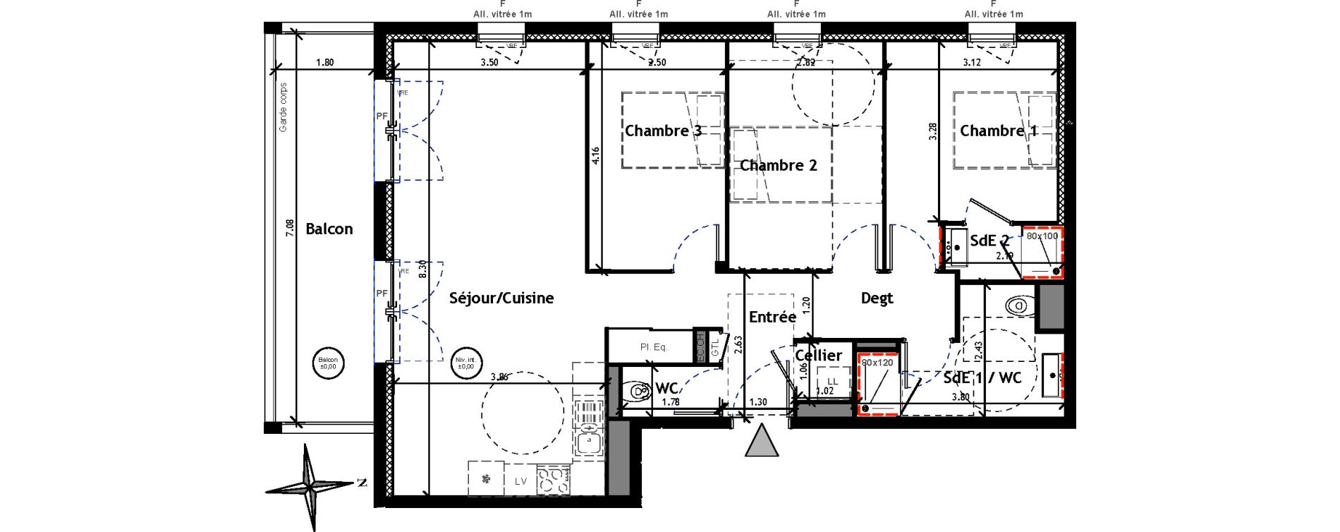 Appartement T4 de 85,45 m2 &agrave; Lagord Atlantech