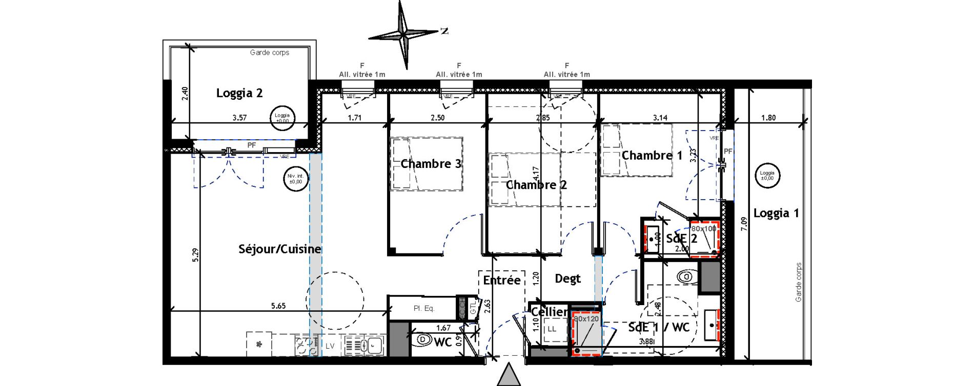 Appartement T4 de 88,04 m2 &agrave; Lagord Atlantech
