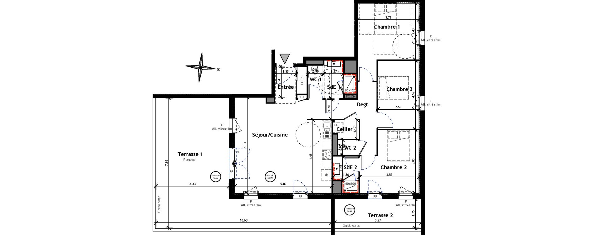 Appartement T4 de 93,06 m2 &agrave; Lagord Atlantech