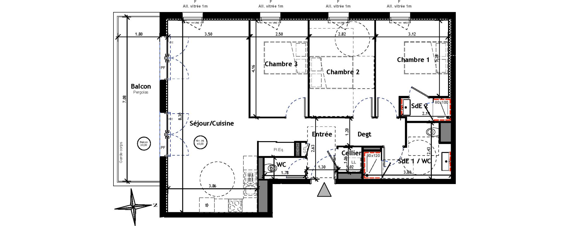 Appartement T4 de 85,47 m2 &agrave; Lagord Atlantech