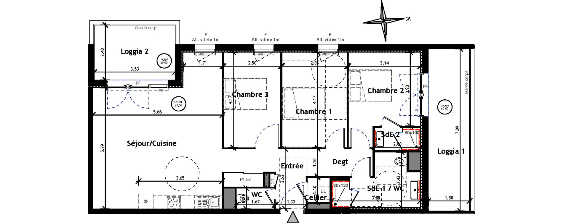 Appartement T4 de 87,89 m2 &agrave; Lagord Atlantech