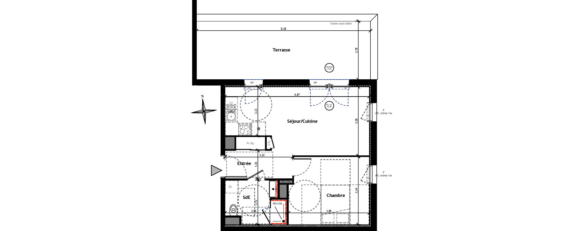 Appartement T2 de 43,07 m2 &agrave; Lagord Atlantech