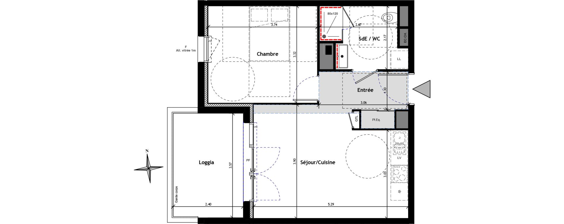Appartement T2 de 41,42 m2 &agrave; Lagord Atlantech