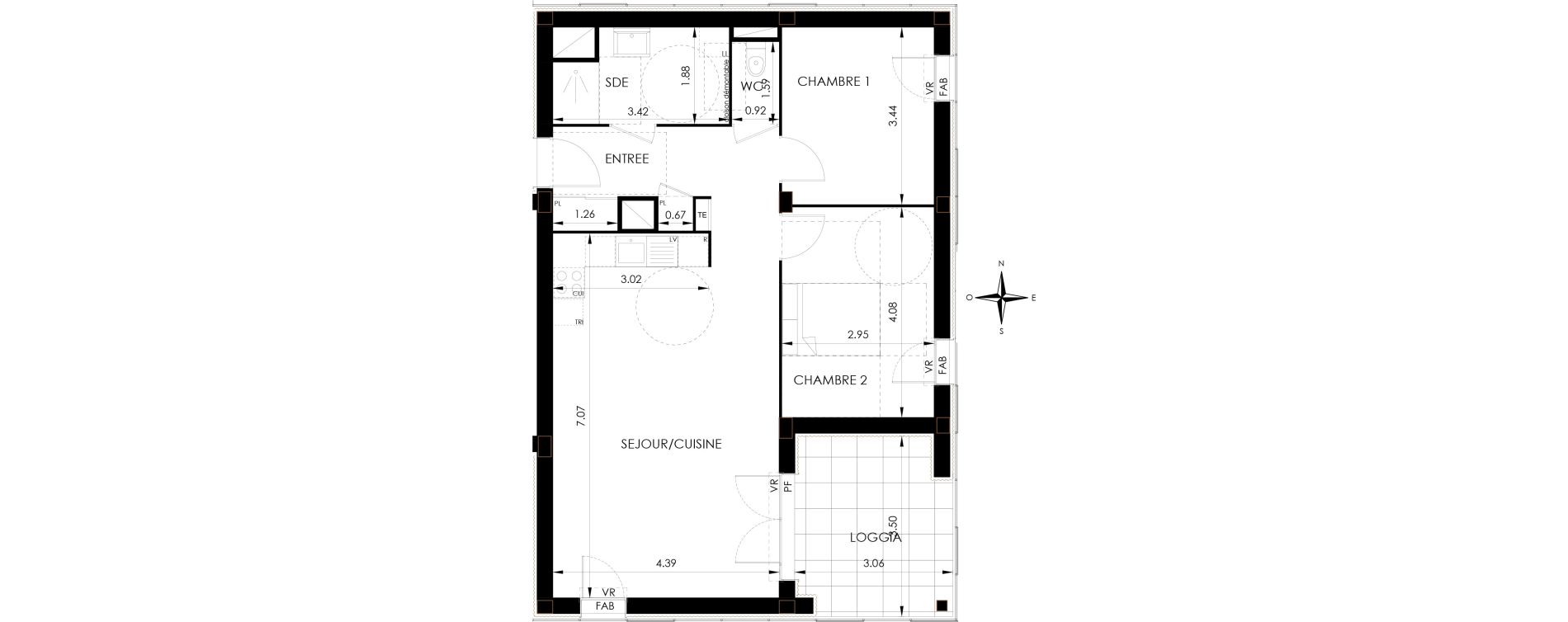 Appartement T3 de 68,72 m2 &agrave; Lagord Atlantech