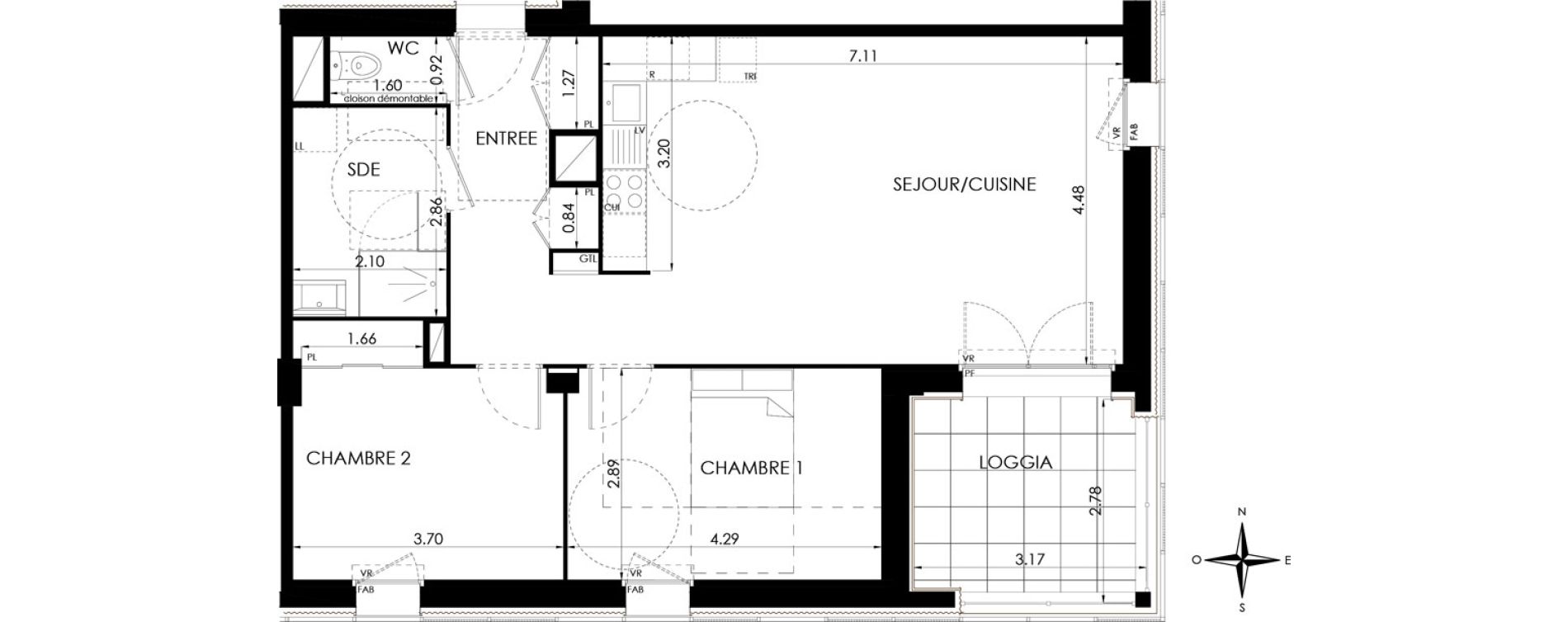 Appartement T3 de 71,84 m2 &agrave; Lagord Atlantech