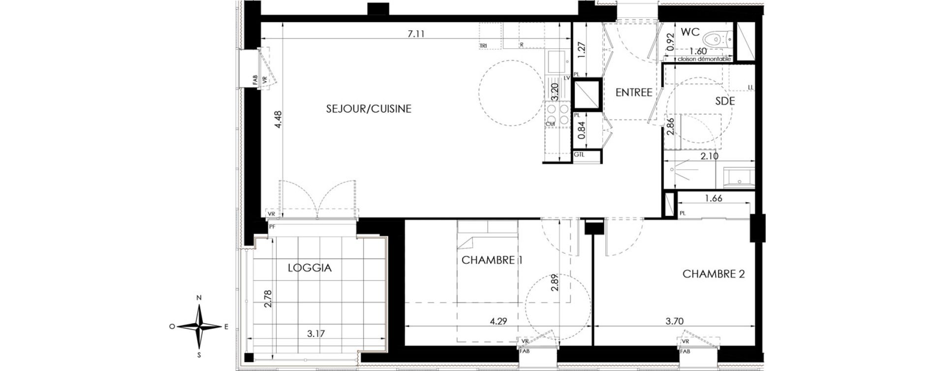 Appartement T3 de 71,84 m2 &agrave; Lagord Atlantech