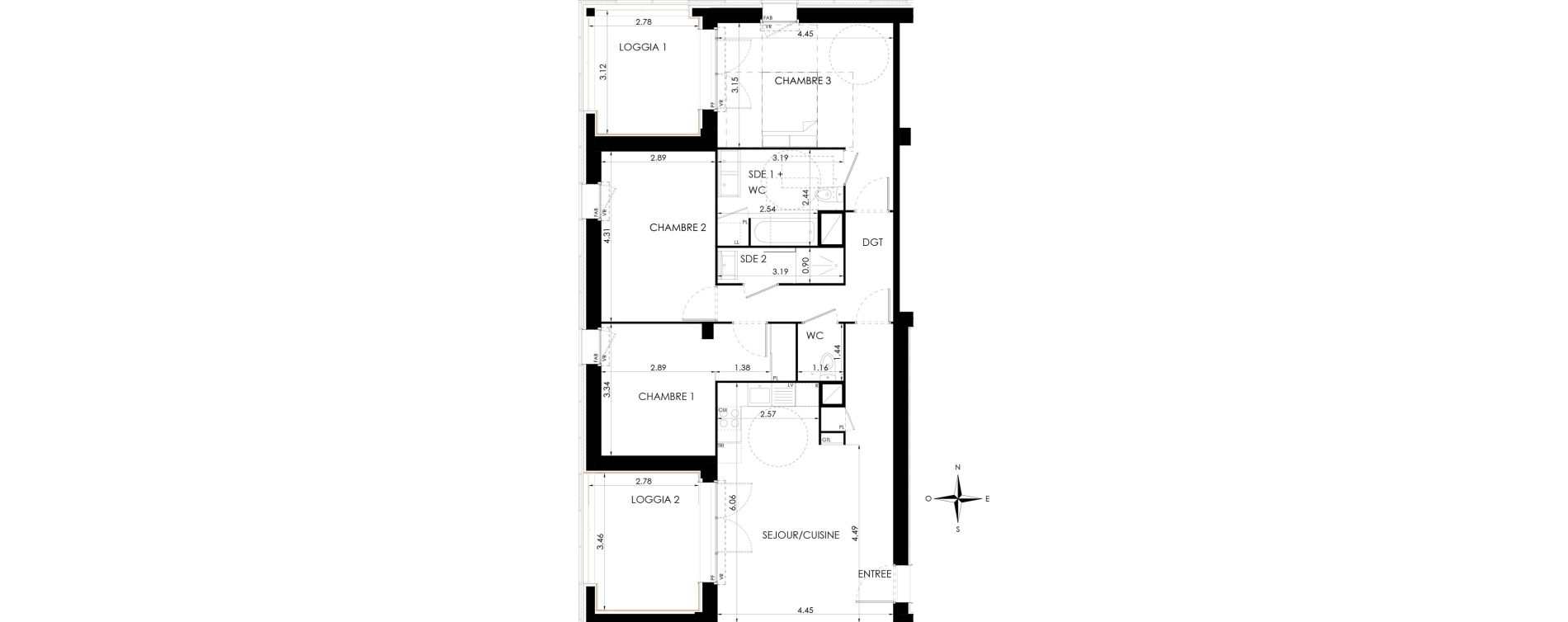 Appartement T4 de 87,19 m2 &agrave; Lagord Atlantech