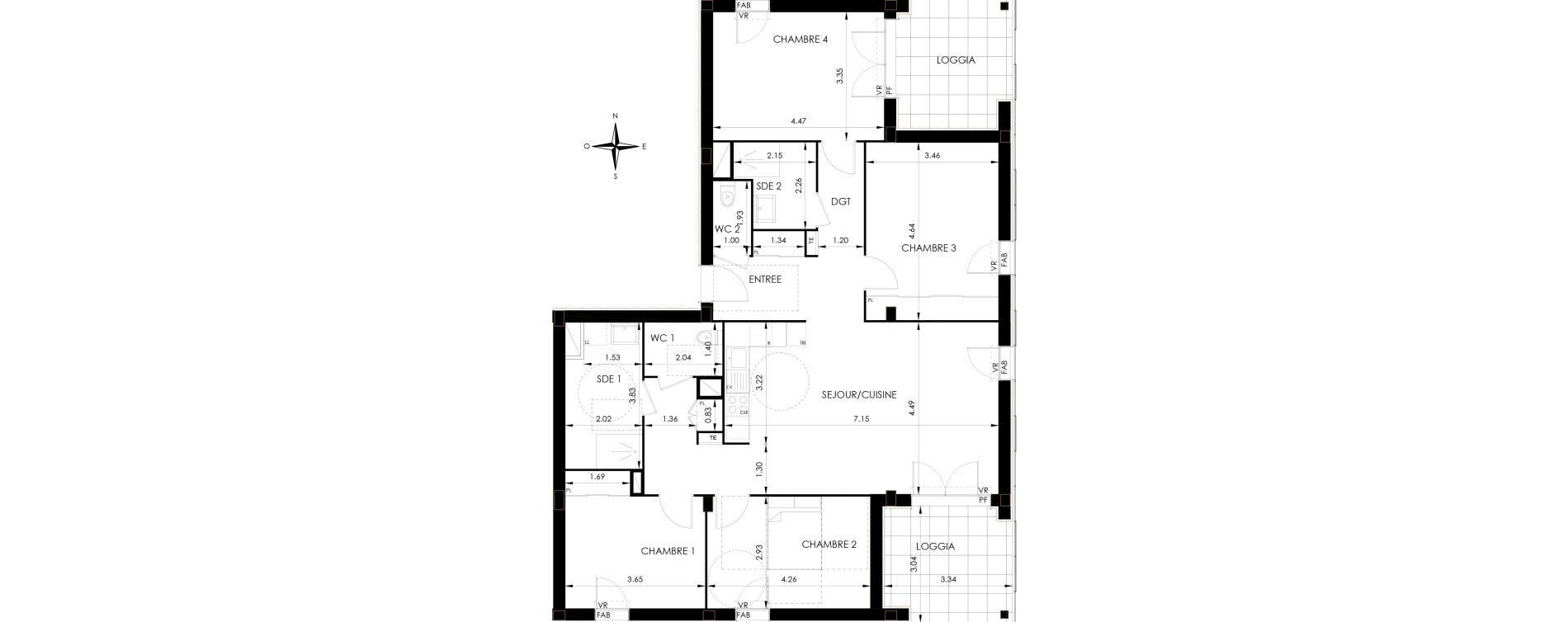 Appartement T5 de 120,07 m2 &agrave; Lagord Atlantech