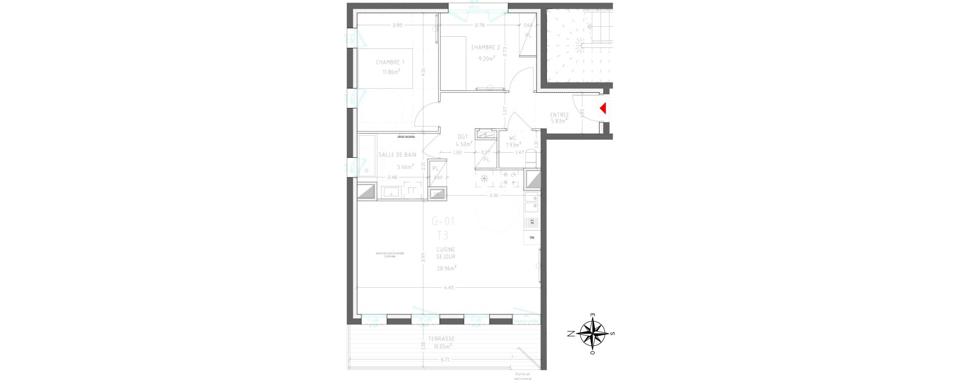Appartement T3 de 67,94 m2 &agrave; Lagord Atlantech