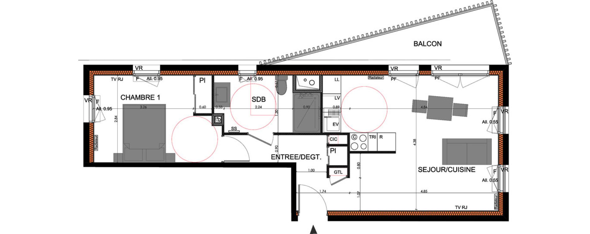 Appartement T2 de 45,70 m2 &agrave; Lagord Atlantech