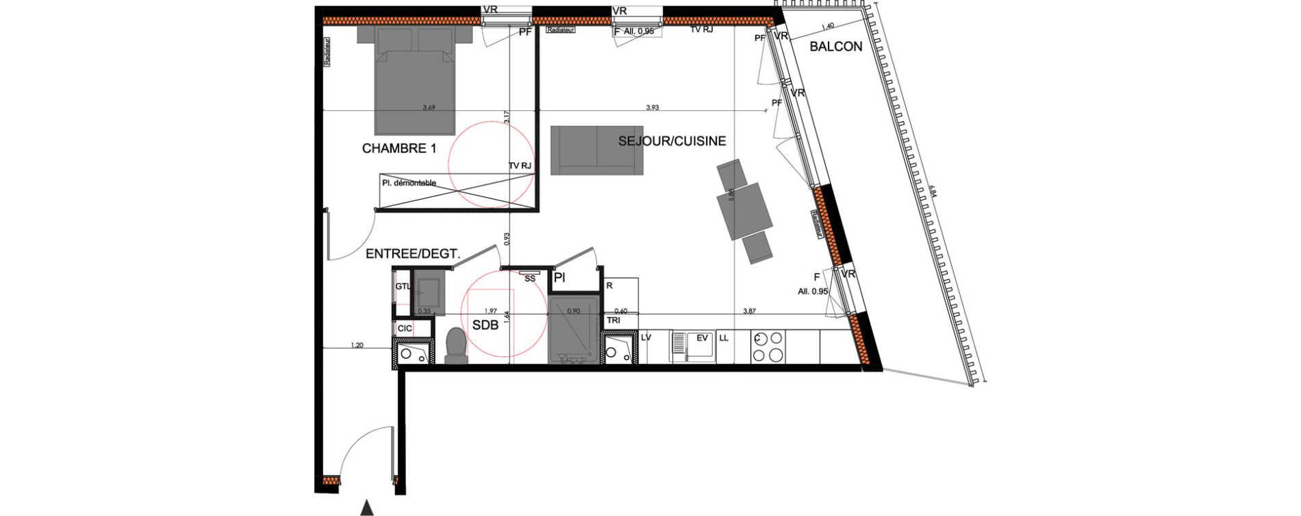 Appartement T2 de 50,40 m2 &agrave; Lagord Atlantech