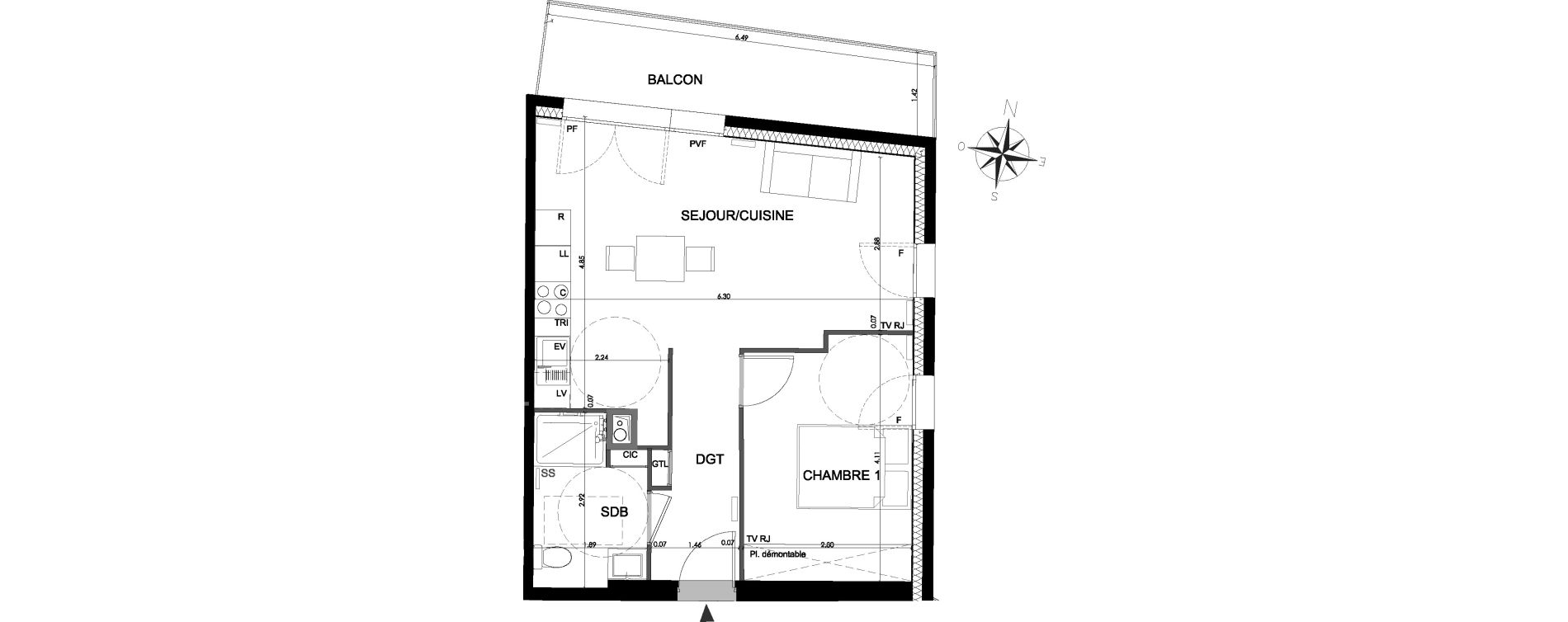 Appartement T2 de 45,00 m2 &agrave; Lagord Atlantech