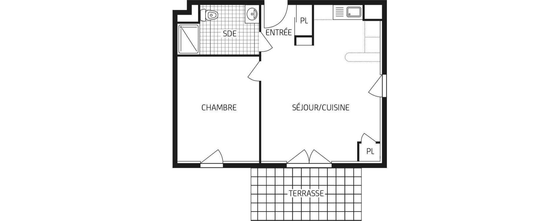 Appartement T2 de 42,90 m2 &agrave; Lagord Centre