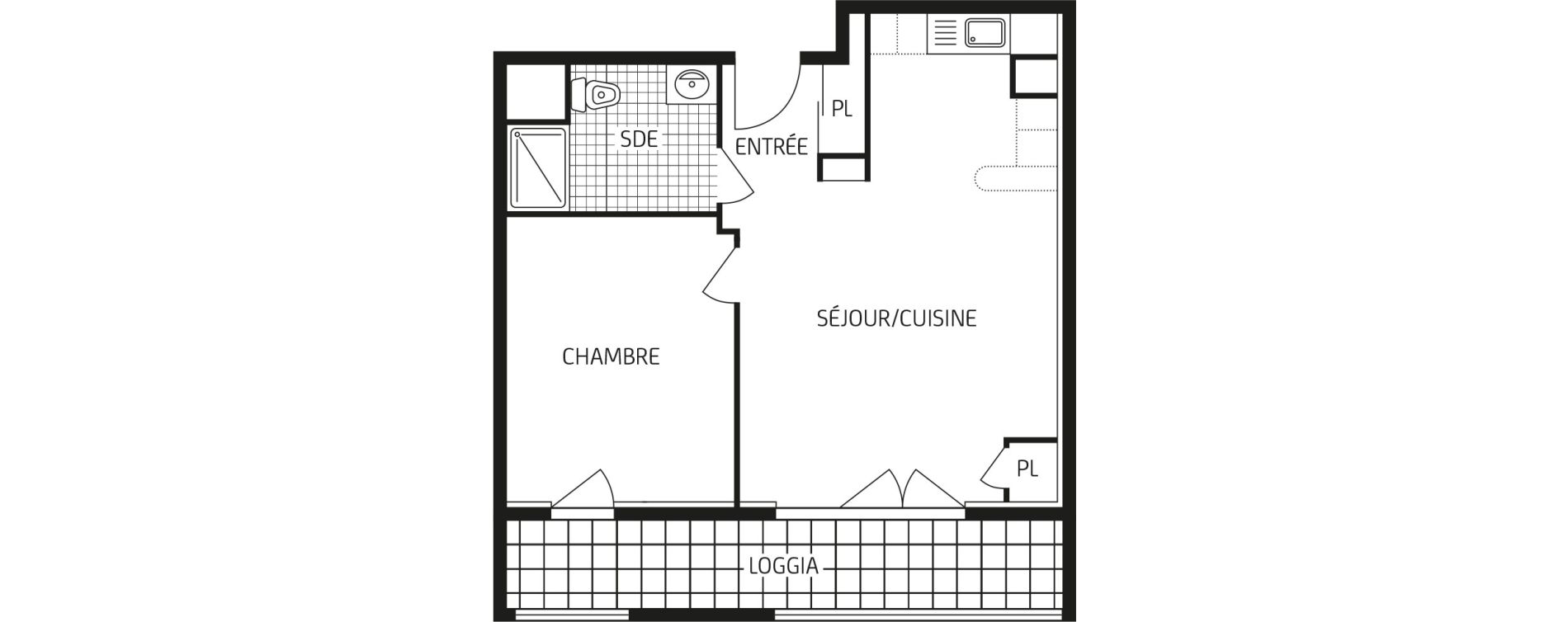 Appartement T2 de 43,46 m2 &agrave; Lagord Centre