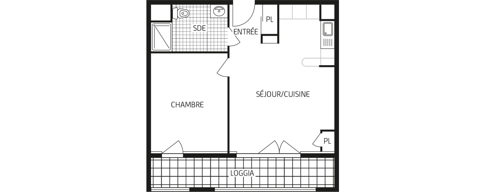 Appartement T2 de 41,53 m2 &agrave; Lagord Centre