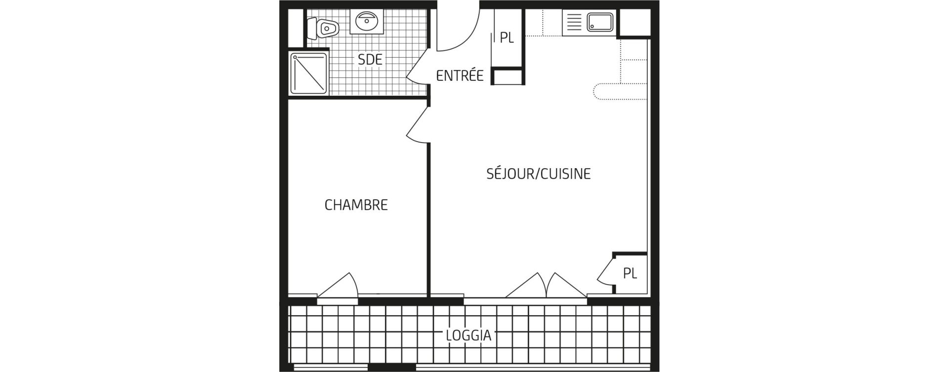 Appartement T2 de 41,88 m2 &agrave; Lagord Centre