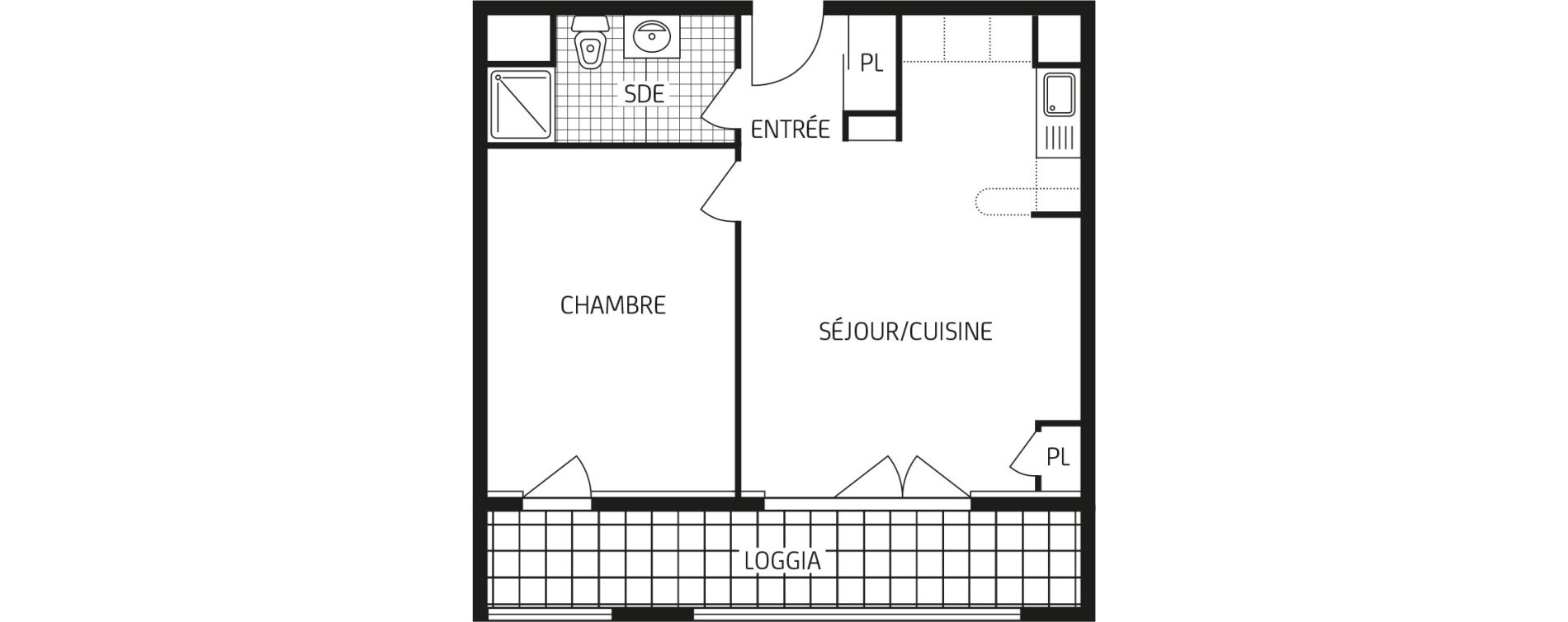 Appartement T2 de 41,59 m2 &agrave; Lagord Centre