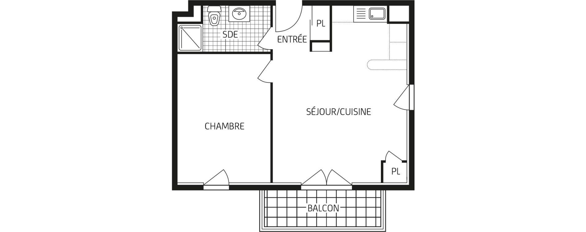 Appartement T2 de 42,95 m2 &agrave; Lagord Centre