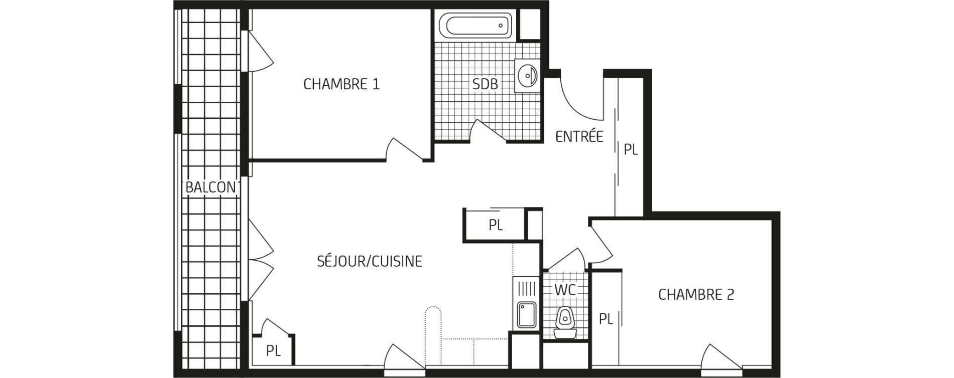 Appartement T3 de 60,58 m2 &agrave; Lagord Centre