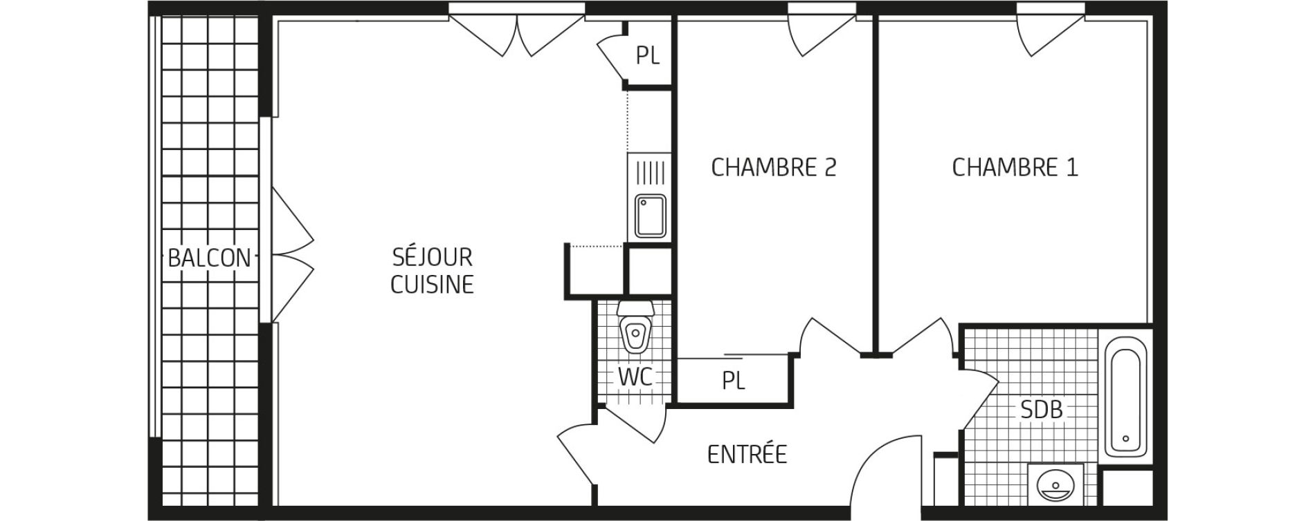Appartement T3 de 62,09 m2 &agrave; Lagord Centre