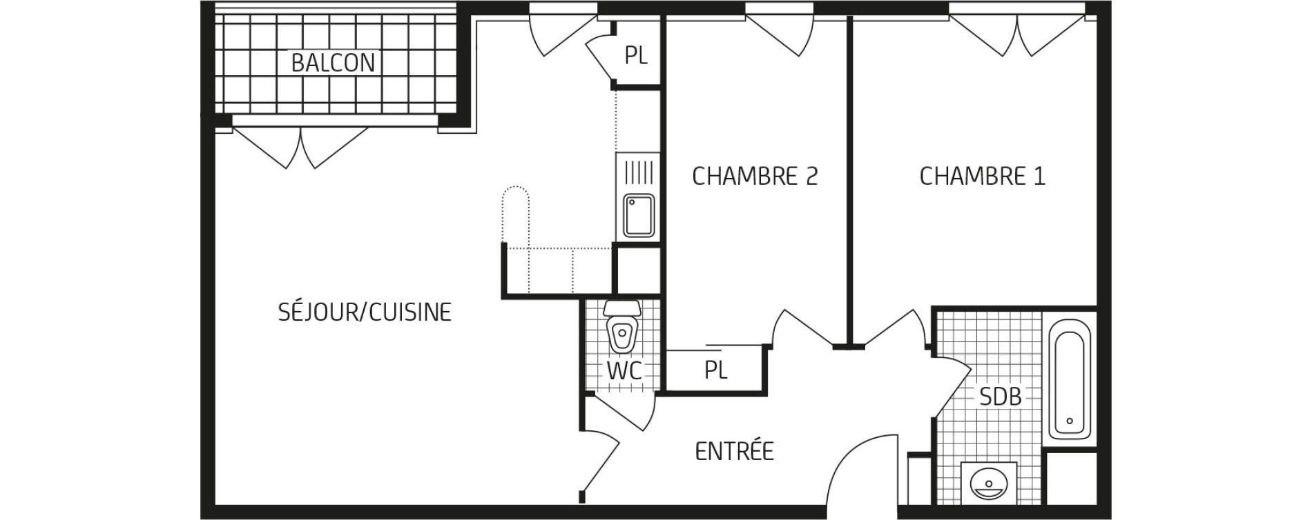 Appartement T3 de 59,01 m2 &agrave; Lagord Centre
