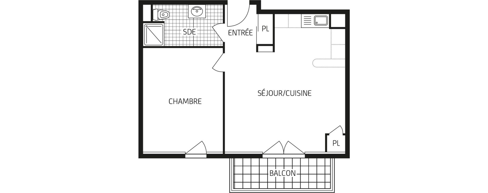 Appartement T2 de 44,71 m2 &agrave; Lagord Centre
