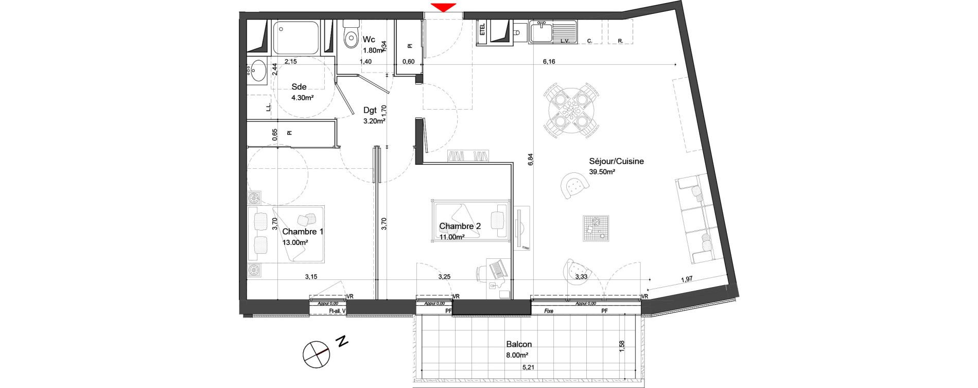 Appartement T3 de 72,80 m2 &agrave; Nieul-Sur-Mer Centre