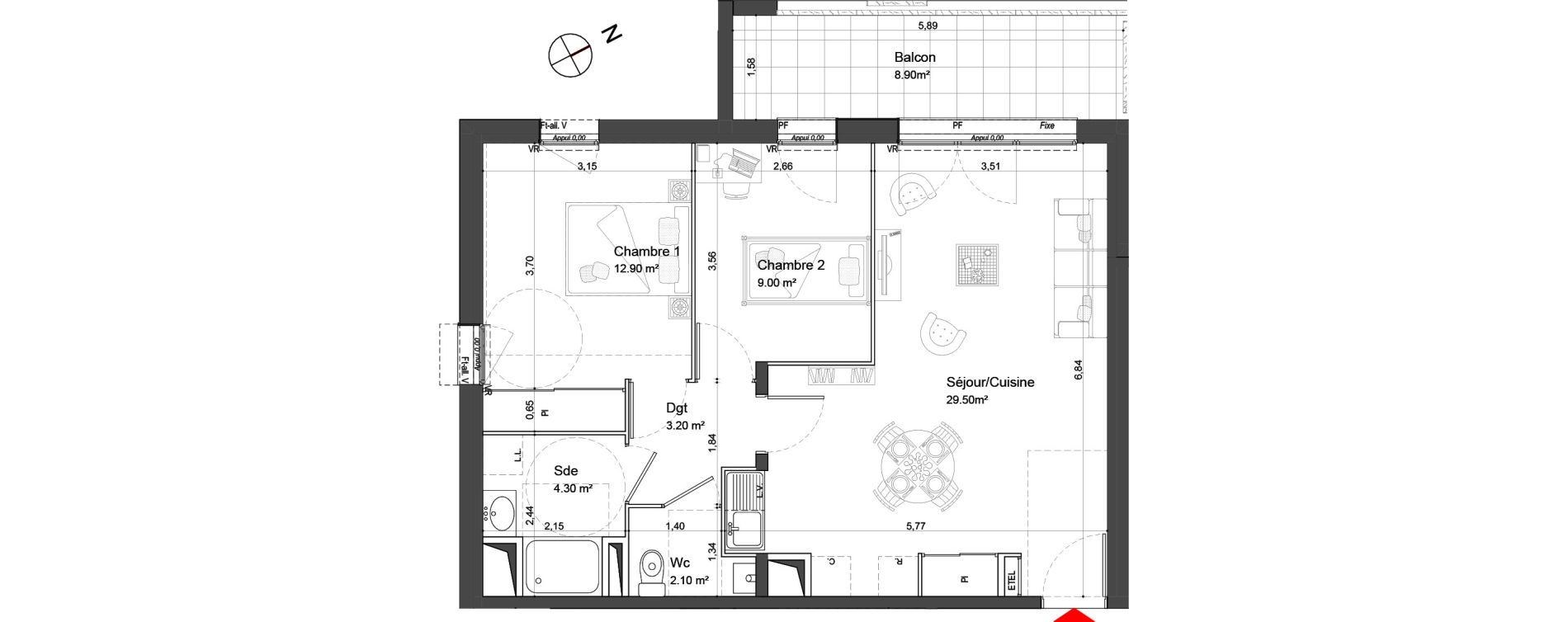 Appartement T3 de 61,00 m2 &agrave; Nieul-Sur-Mer Centre