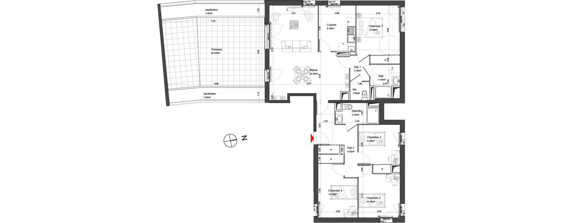 Appartement T5 de 104,10 m2 &agrave; Nieul-Sur-Mer Centre