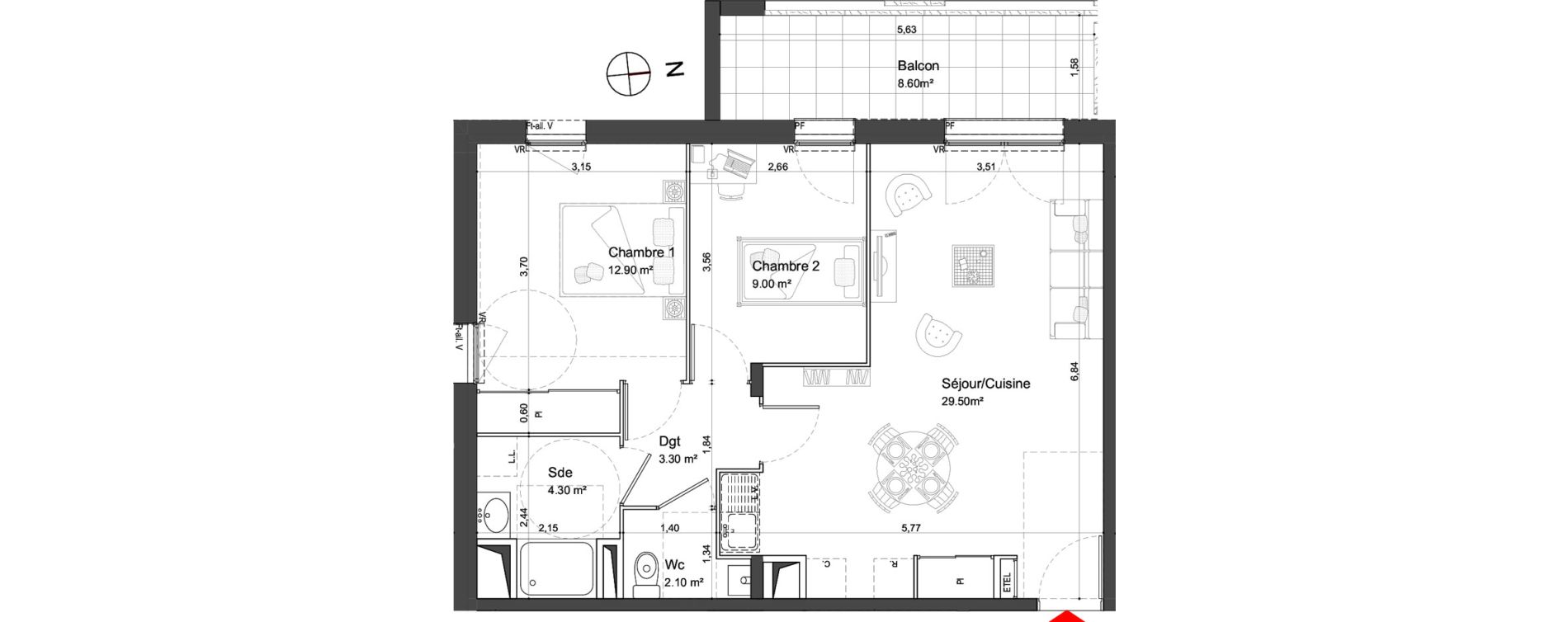 Appartement T3 de 61,10 m2 &agrave; Nieul-Sur-Mer Centre