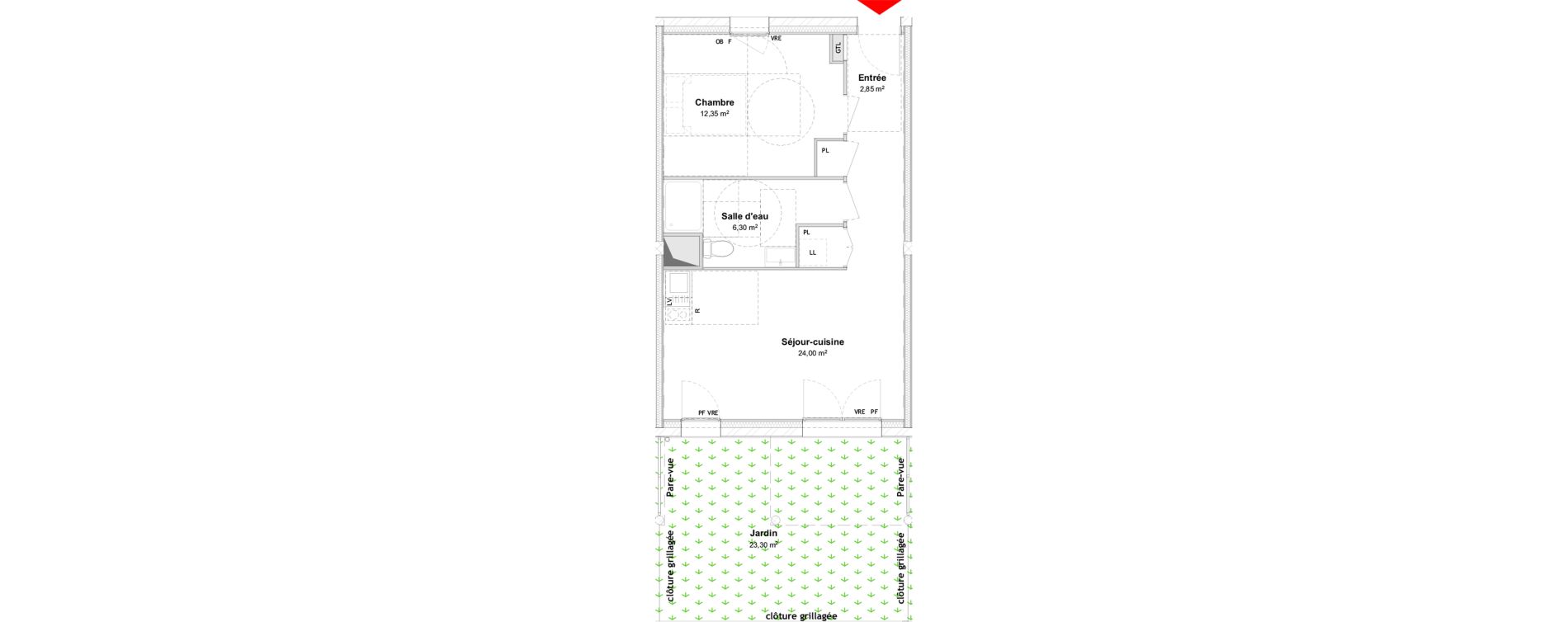 Appartement T2 de 45,50 m2 &agrave; P&eacute;rigny Centre