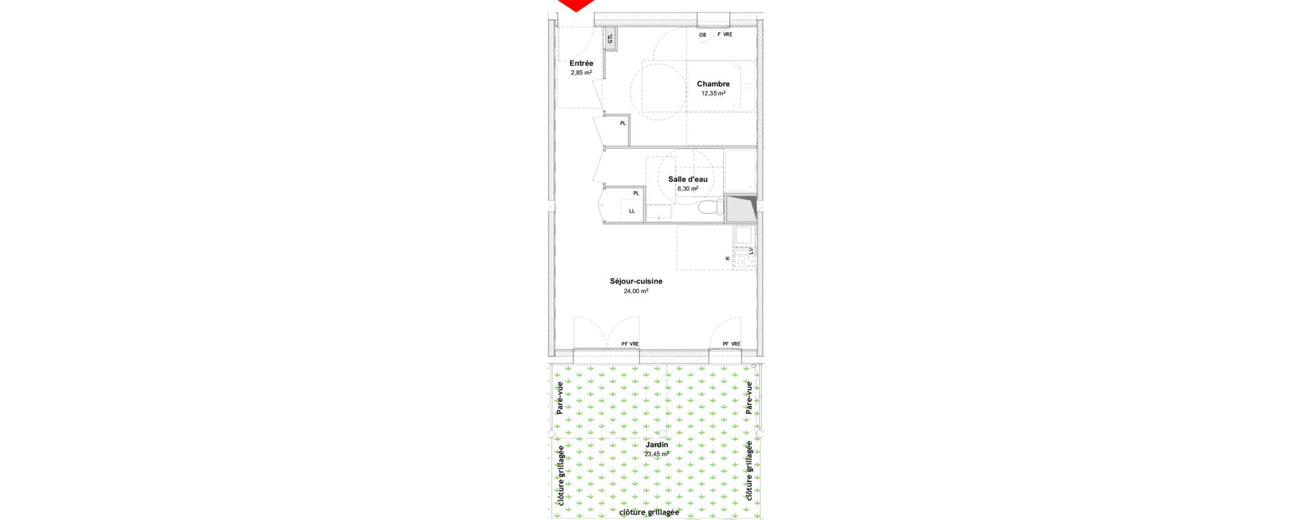 Appartement T2 de 45,50 m2 &agrave; P&eacute;rigny Centre