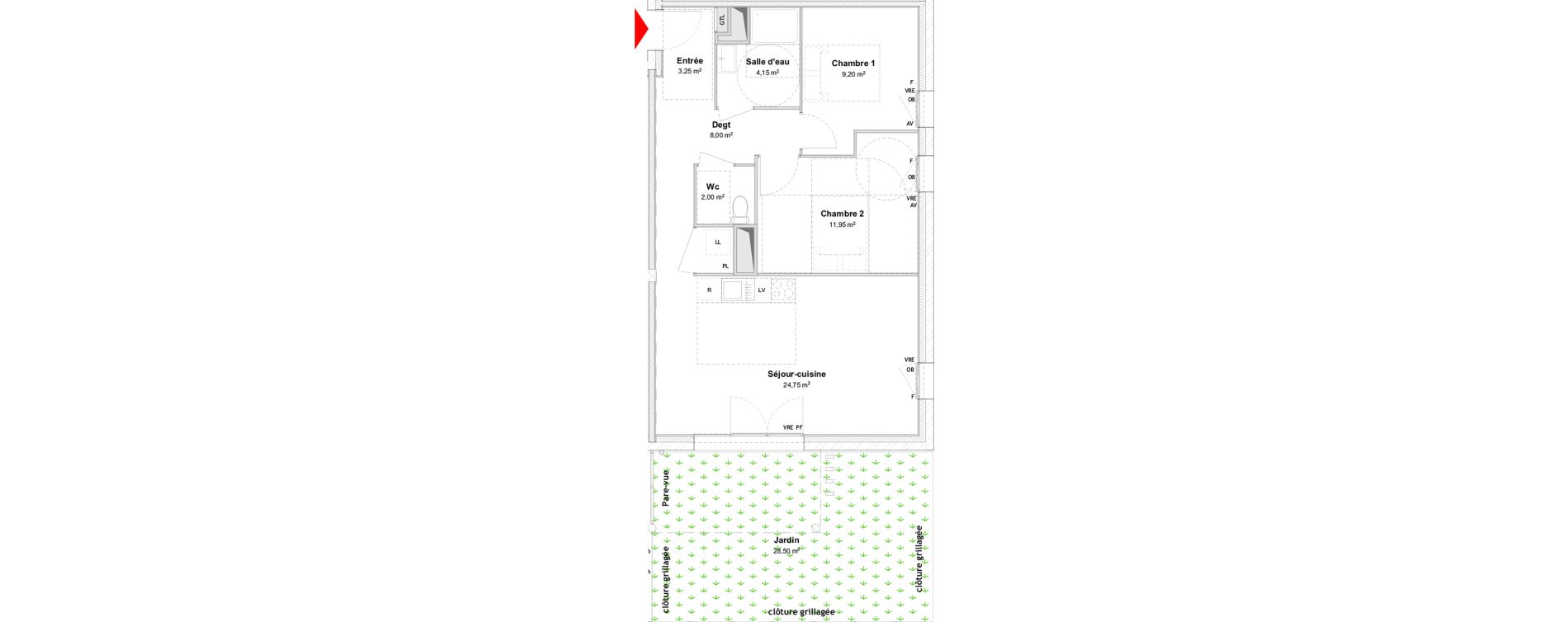 Appartement T3 de 63,30 m2 &agrave; P&eacute;rigny Centre