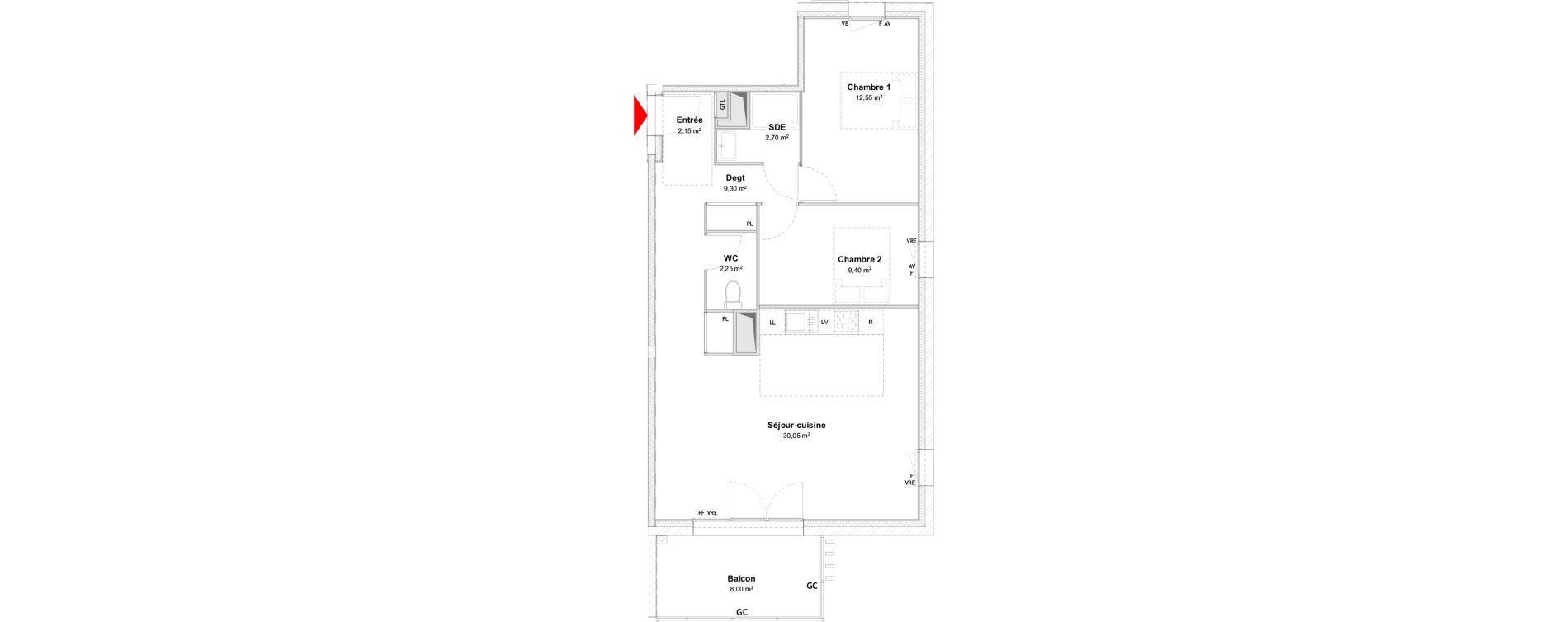 Appartement T3 de 68,40 m2 &agrave; P&eacute;rigny Centre