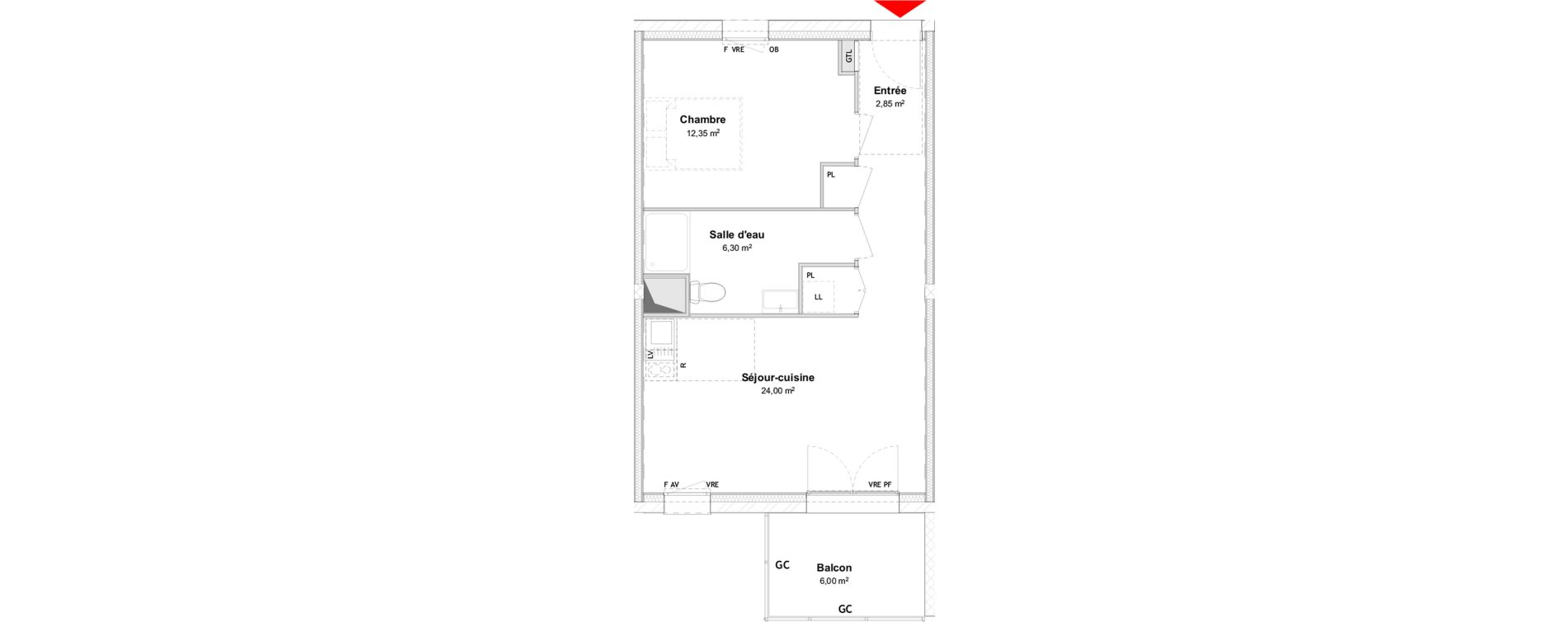 Appartement T2 de 45,50 m2 &agrave; P&eacute;rigny Centre