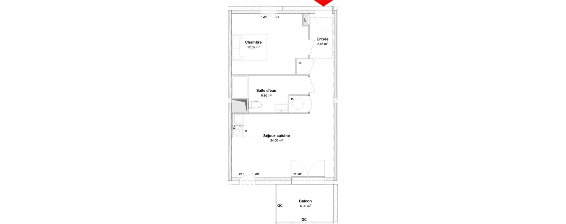 Appartement T2 de 45,50 m2 &agrave; P&eacute;rigny Centre